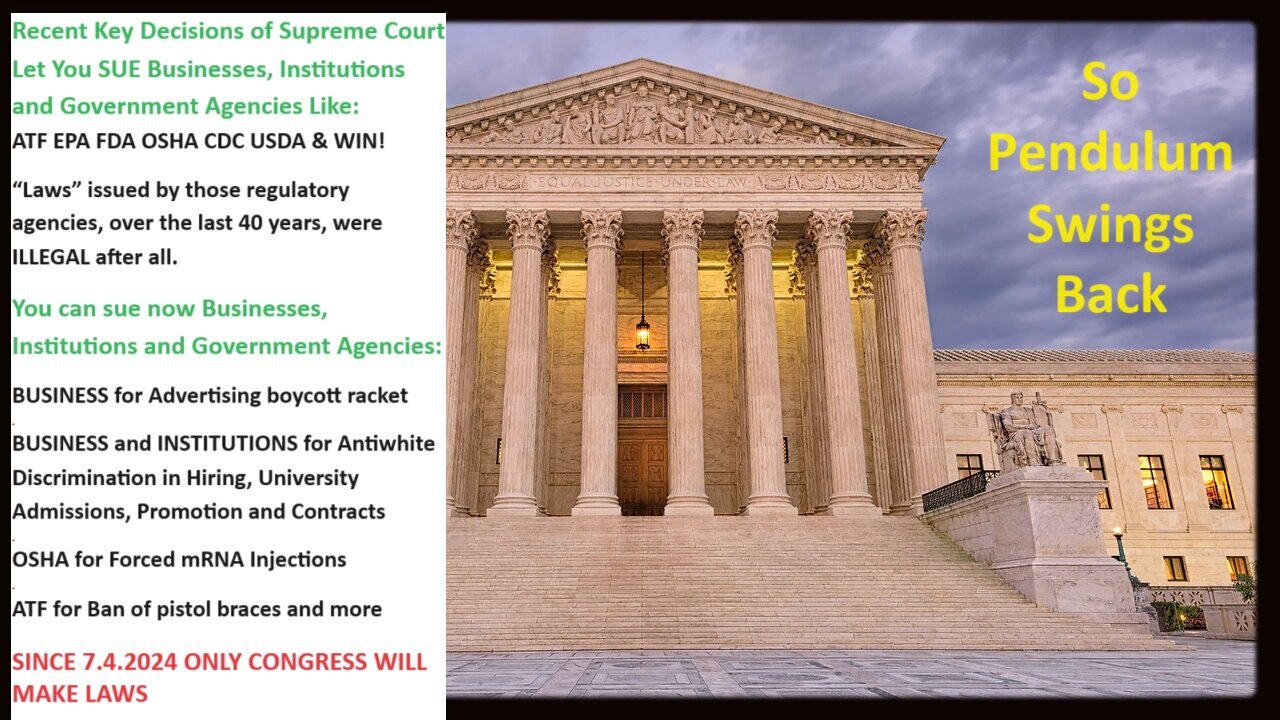 Recent Key Decisions of Supreme Court Let You SUE Businesses, Institutions, Government Agencies Like: ATF EPA FDA OSHA CDC USDA