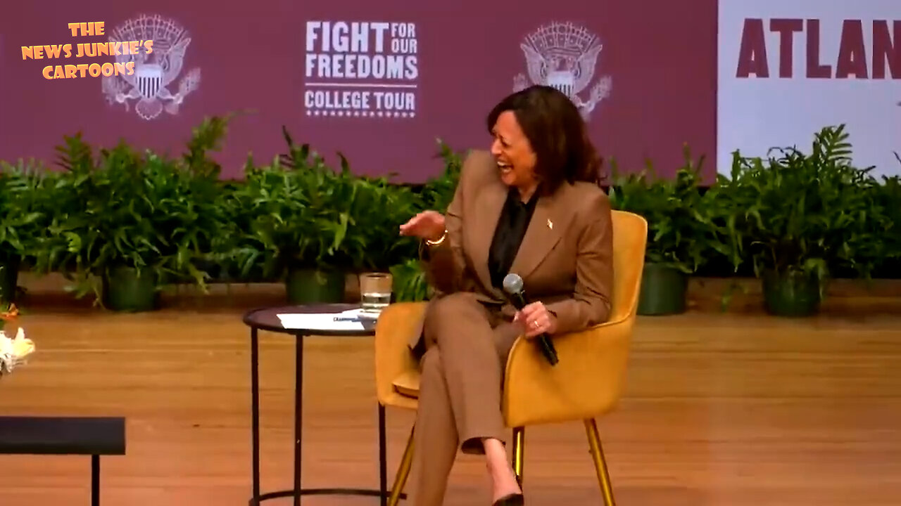 Nobody knows what's so funny, but who cares: Democrats think cackling Kamala is so great.