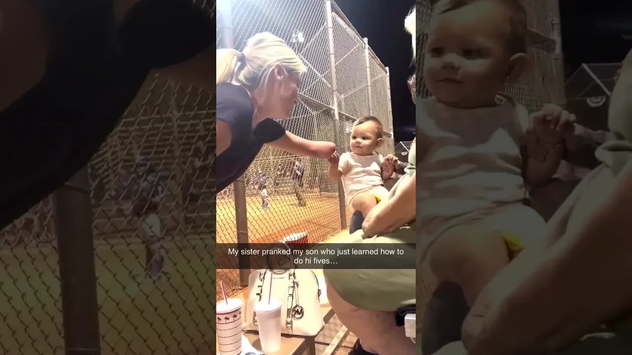 The baby was pranked by his aunt, and he literally confused about what he saw.