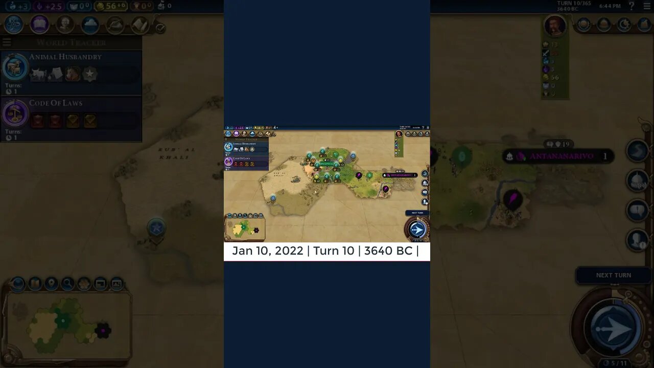 #oneturnadaychallenge #civ6 – Turn 10 - CITY STATE DISCOVERY - #shorts