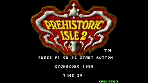 Prehistoric Isle 2 Arcade Game, SNK Yumekobo Saurus 1999, playthrough