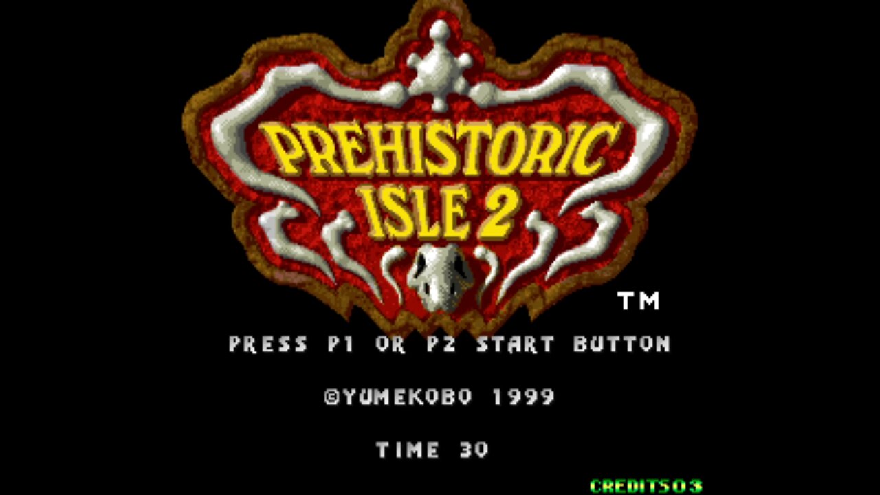 Prehistoric Isle 2 Arcade Game, SNK Yumekobo Saurus 1999, playthrough