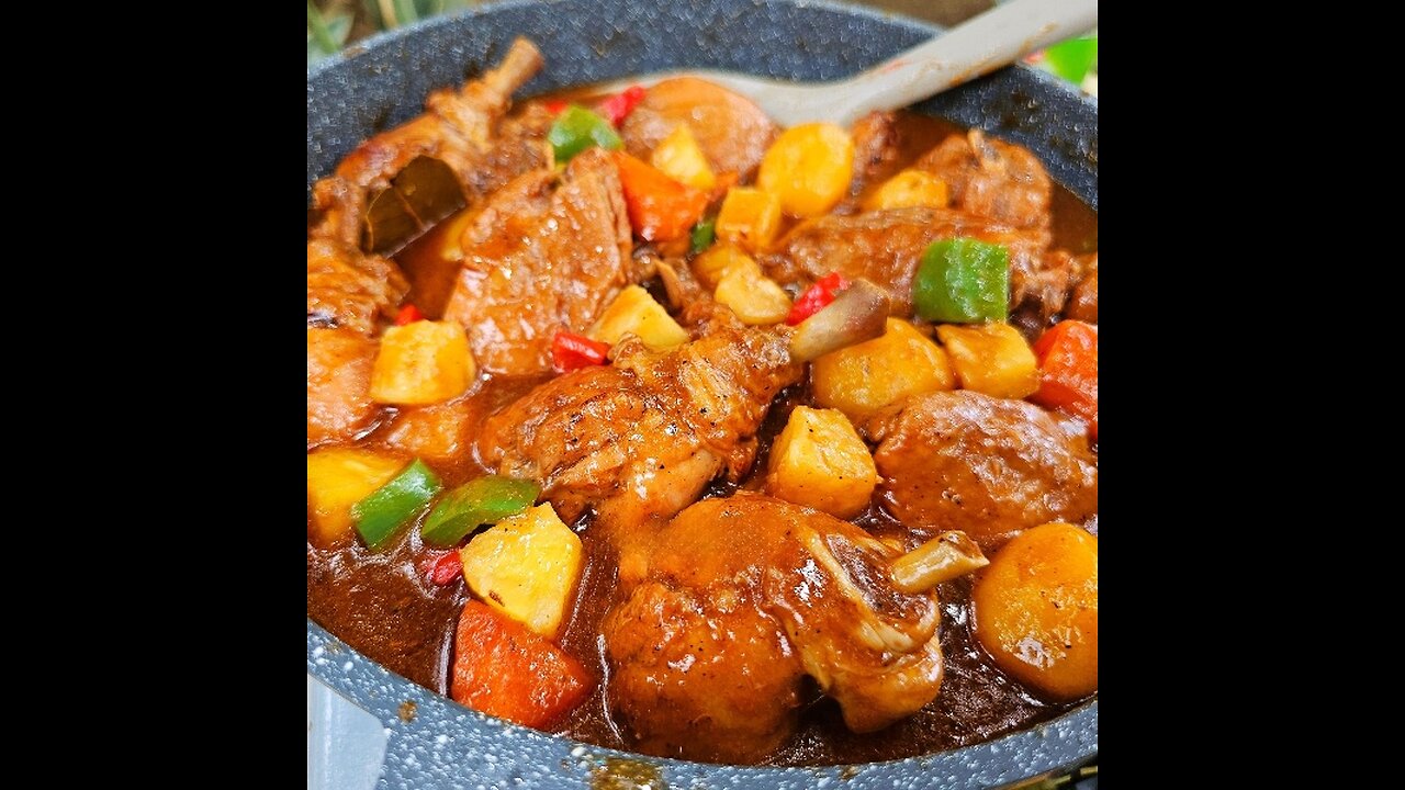 Sweet and Savory Chicken Afritada with Pineapple | Filipino Stew Recipe