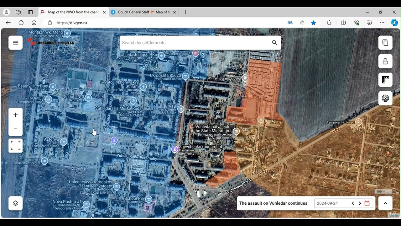 The Russian Army Assault on Vuhledar continues - Ukraine War Map Update Sept. 21 - 24, 2024