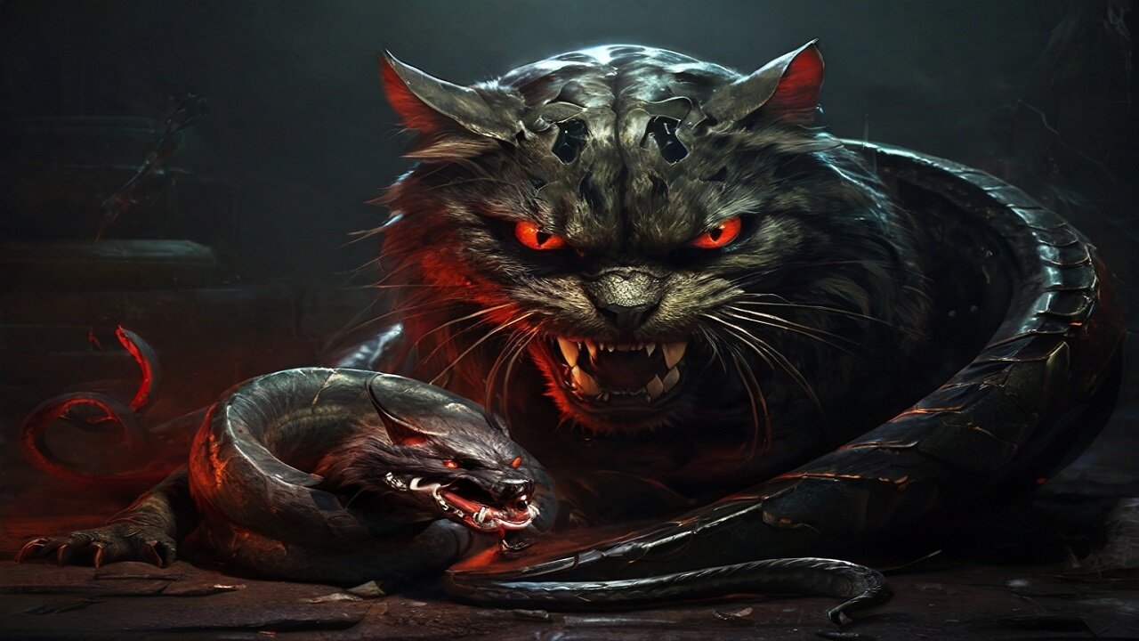 The🌟Snake🐍And👀Cat😼Moments✨Of👀Life👉In👀A☀️Day💥🔥😎