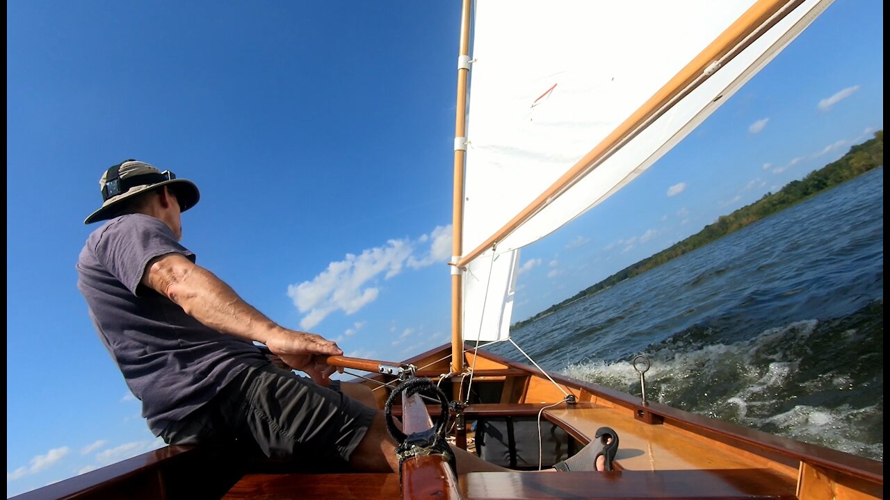 Sailing Grace: Sunny Late Summer Sail, Tiller Cam