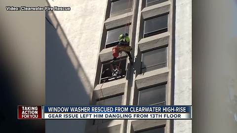 Window Washer rescued from Clearwater high-rise