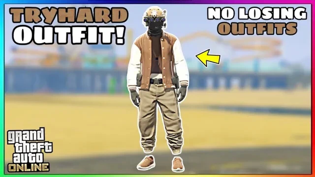 Easy Tan Joggers Invisible Torso Glitch Tryhard Modded Outfit (No Transfer) (GTA Online)