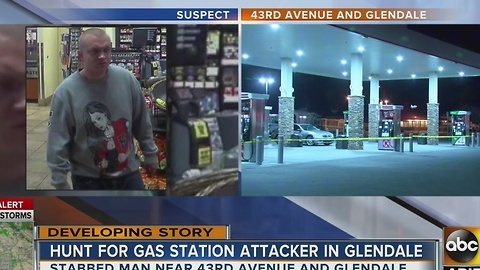 Glendale police looking for suspect in gas station stabbing