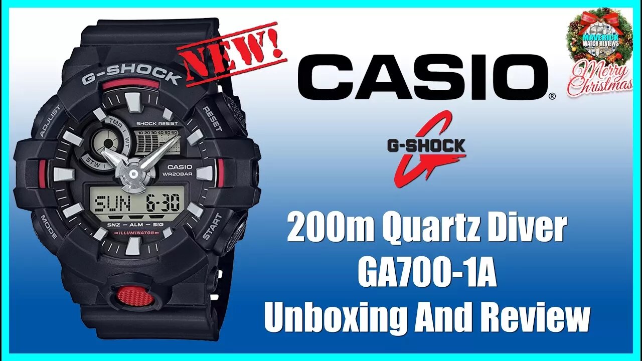 Great Feature Set! | Casio G-Shock 200m Quartz Diver GA700-1A Unbox & Review | Maverick