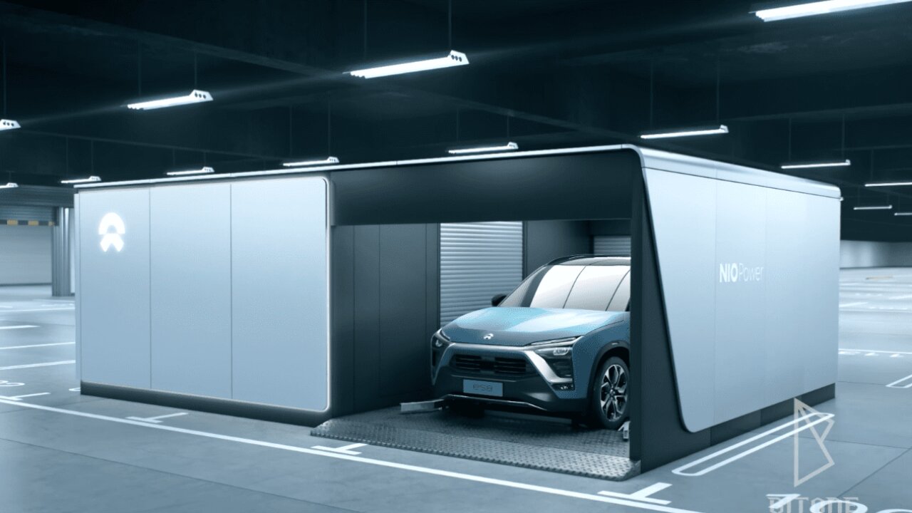 How far apart is charging from Battery Swapping #Nio