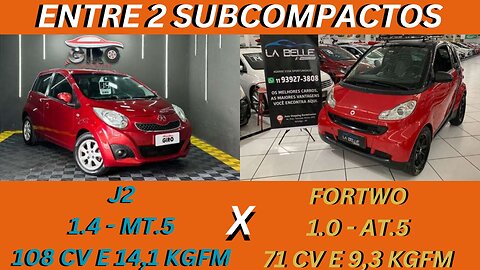 ENTRE 2 CARROS - JAC J2 X SMART FORTWO - PEQUENOS, ECONÔMICOS E PRÁTICOS, CABEM EM QUALQUER GARAGEM