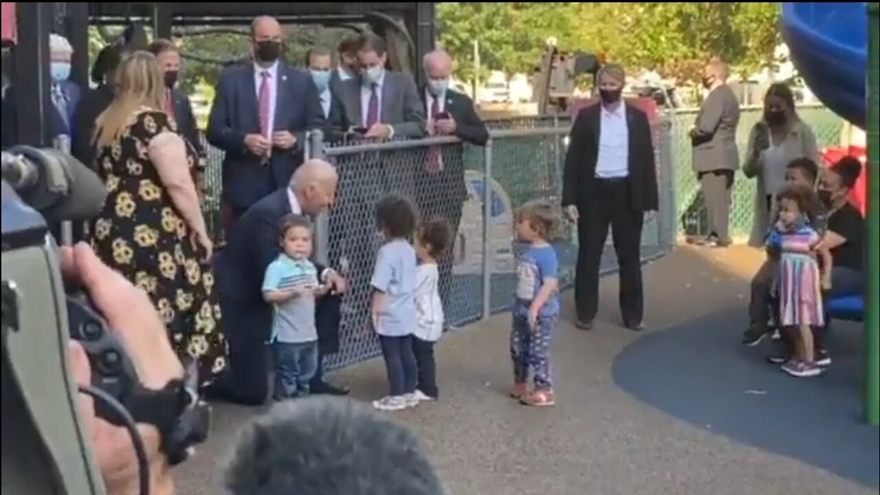 Maskless Biden Breathes on Unvaccinated Children