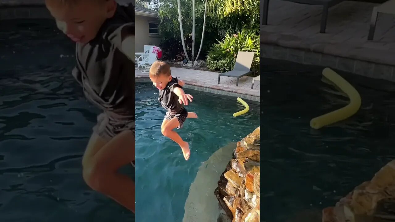 Reverse jumping into the pool!!!