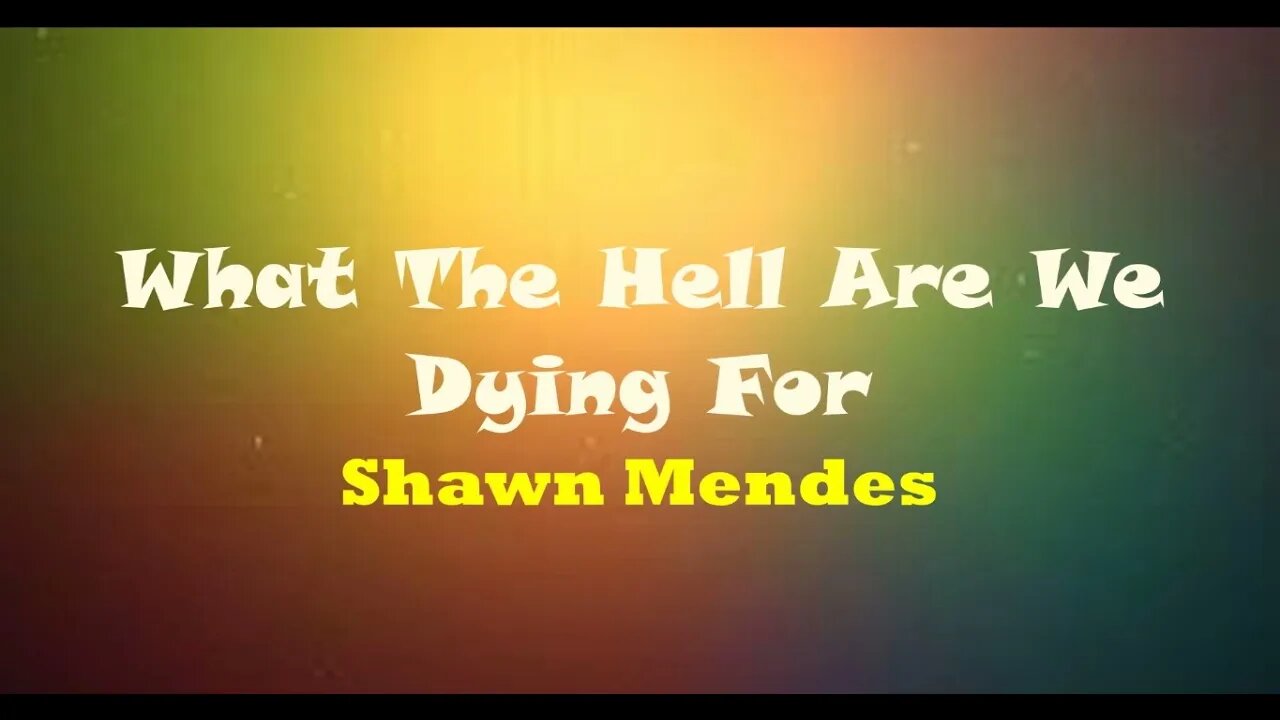 Shawn Mendes - What the Hell are we dying for?? (Lyrics Video)