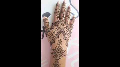 Unique style back hand mehndi design