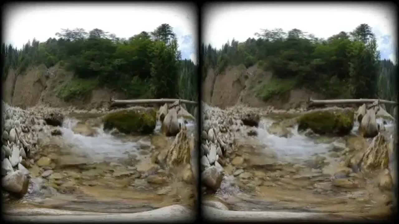 2 3D VR180 Waterfall Oberallgäu Bavaria, People Relax made 4 Meditation Nature Sound #VR Waterfall
