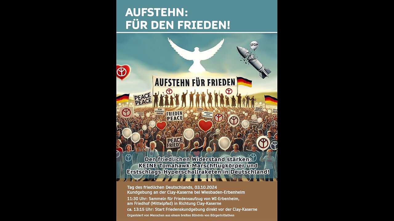 "AUFSTEHN FÜR FRIEDEN" Demo vor der Clay-Kaserne in Wiesbaden / 03.10.24