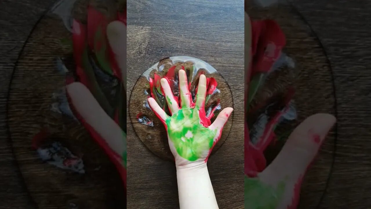 clear slime vs color hands 🤚❤💚