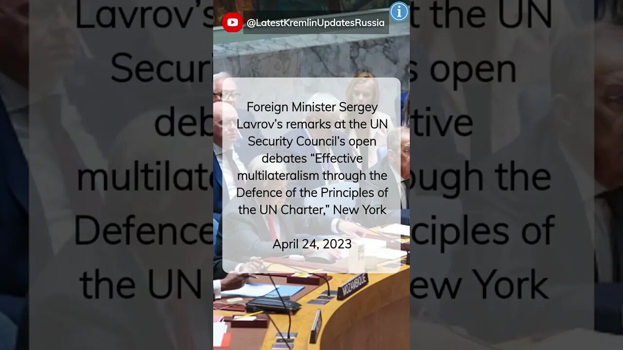 Trailer: UN Security Council Open Debates: Lavrov's Speech on Effective Multilateralism