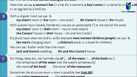 081 - APOSTROPHE and OF - ENGLISH GRAMMAR IN USE - Unit 81