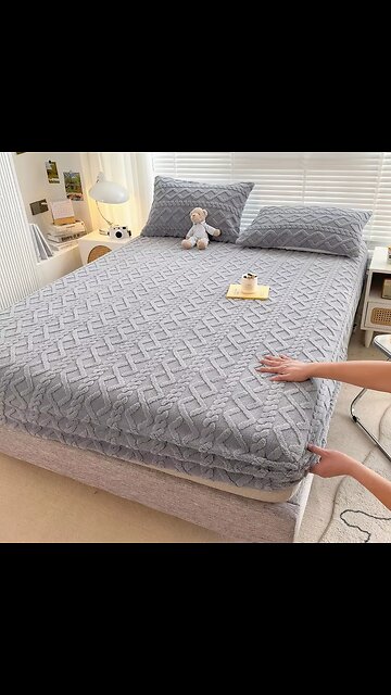 Thicken Taffeta Fitted Sheet Winter Warm Mattress Protector Cover for Bedroom Home