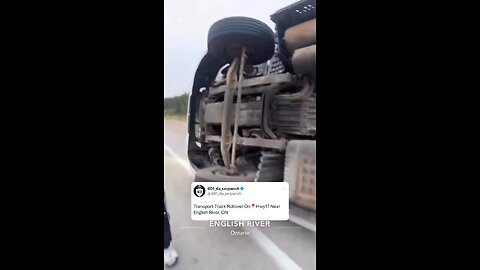 Transport Truck Rollover On Trans Canada Highway