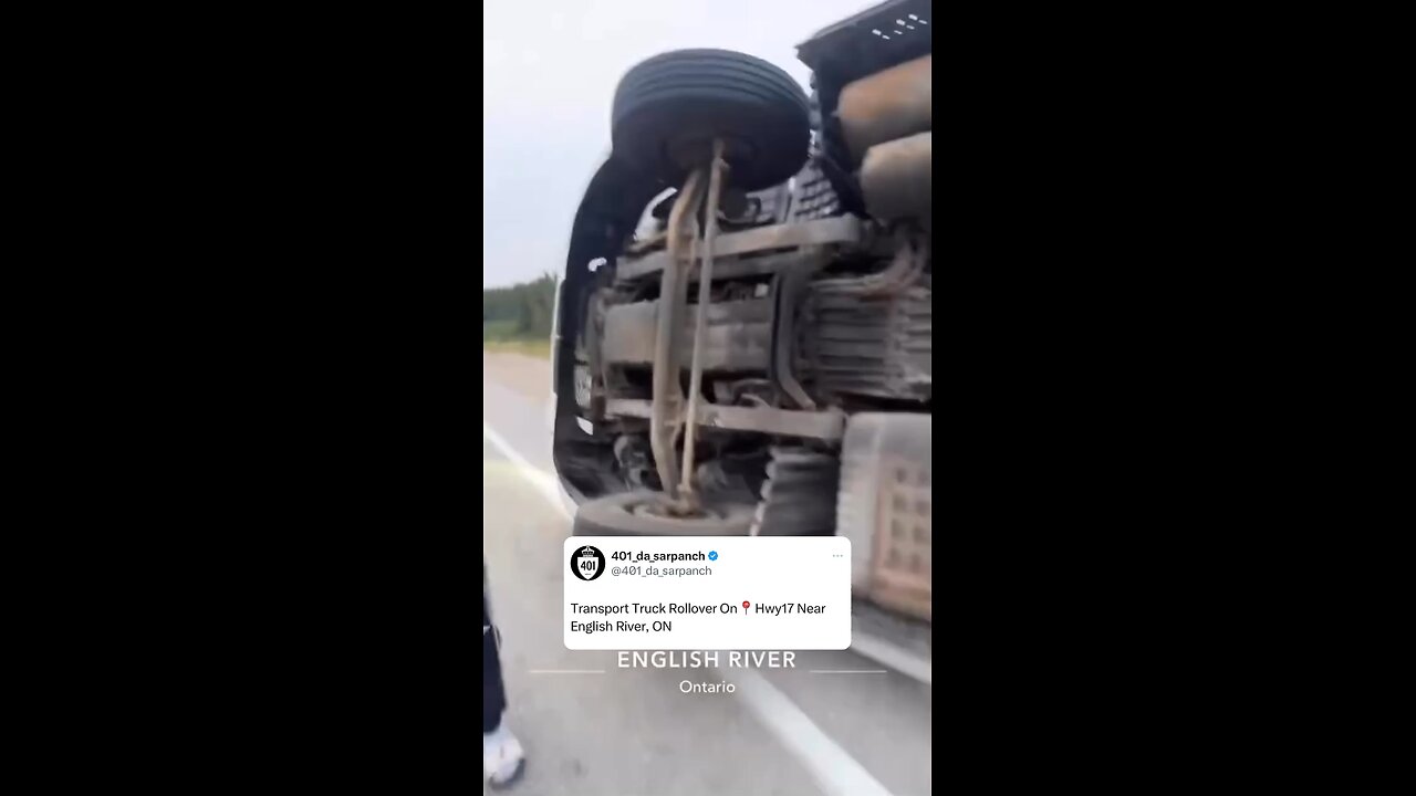 Transport Truck Rollover On Trans Canada Highway