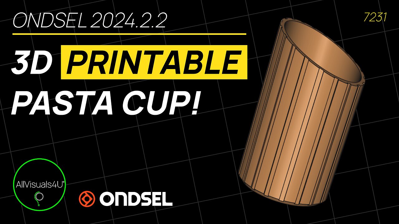 ⏱ TIMELAPSE 😋 Design A 3D PRINTABLE Pasta Cup - Ondsel Tutorial - FreeCAD Polar Pattern