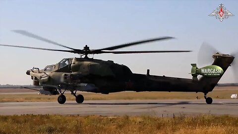 Russian Mi-28N attack helicopter at work over Kherson