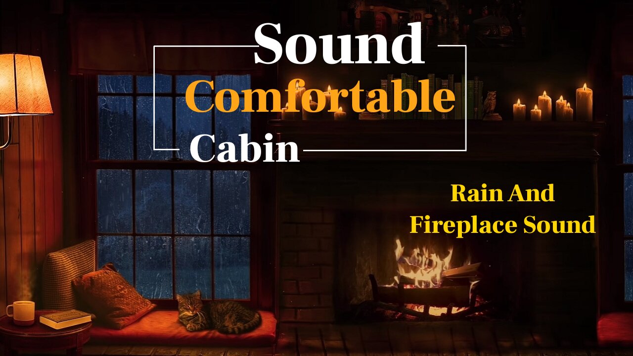 rain and fireplace sound at night for you to sleep