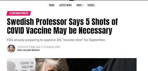 Swedish Professor Says 5 Shots of COVID Vaccine May Be Necessary