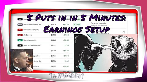 5 puts in 5 minutes: what an earnings setup