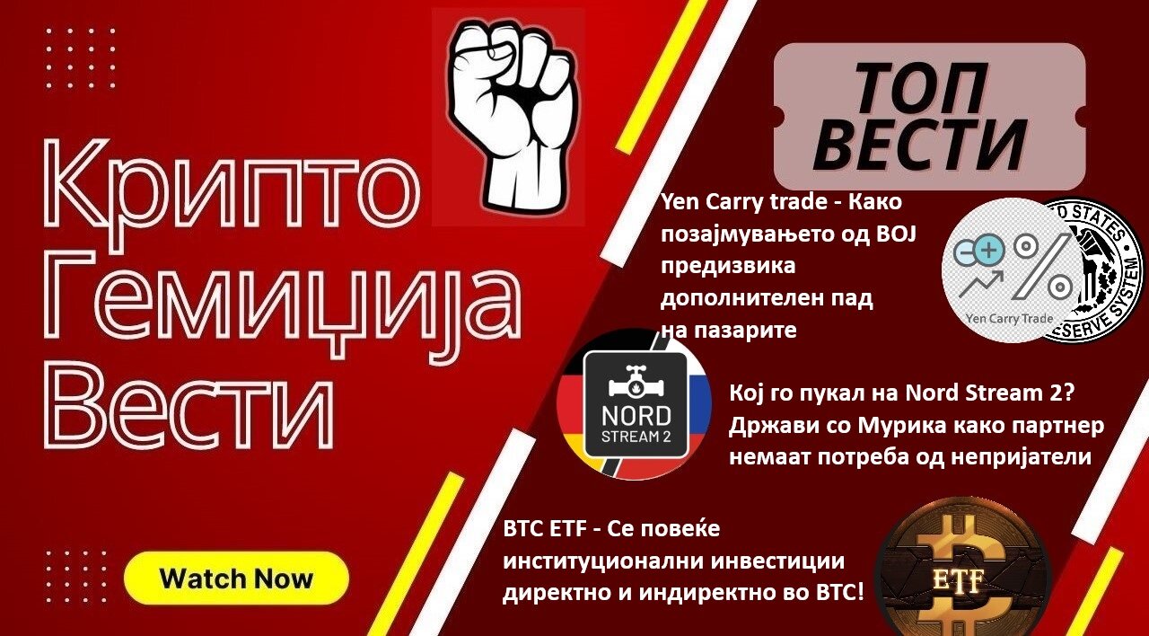 Гемиџија Крипто Вести Економија и Биткоин - Japanese carry trade - зошто падна пазарот? 16.08.2024