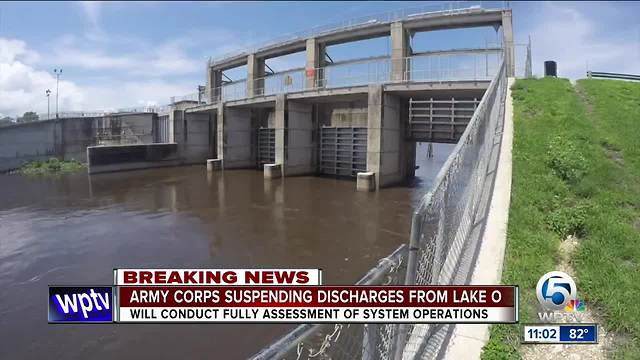 Army Corps suspends all discharges from Lake Okeechobee