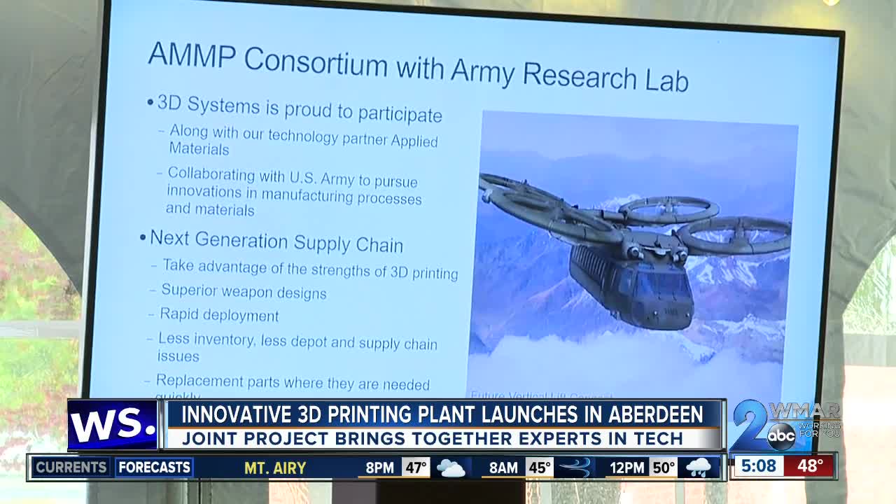 3-D printing plant for military weapons opens in Aberdeen