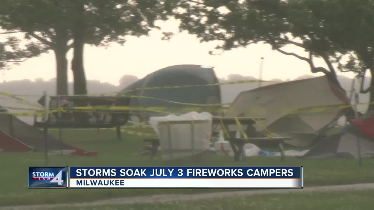 Storms rip through Milwaukee's 3rd of July campers sending tents into Lake Michigan