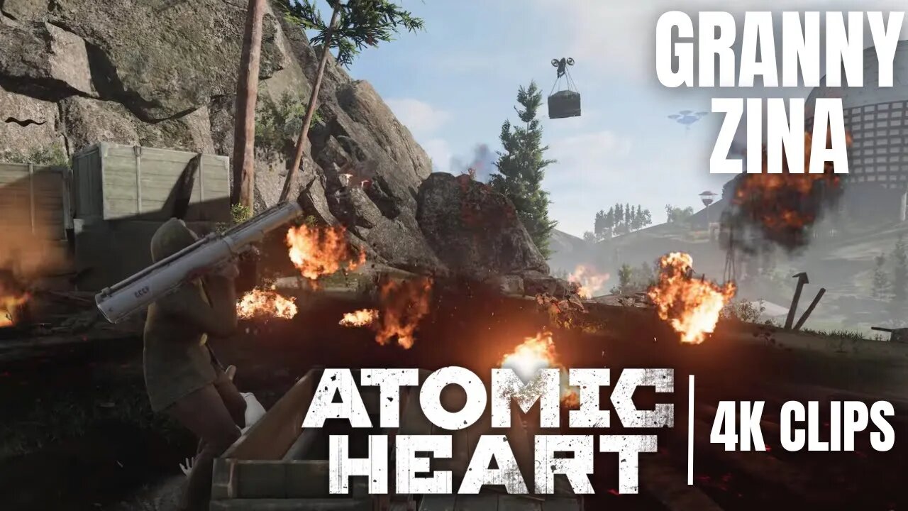 Granny Zina Versus An Army Of Drones | Atomic Heart 4K Clips