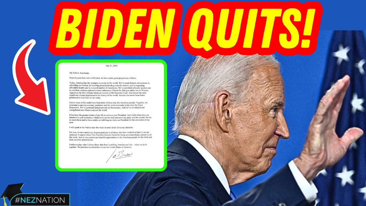 🚨LIVE BREAKING: BIDEN QUITS the 2024 PRESIDENTIAL RACE! Now What?