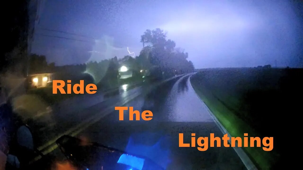 Grom Motorcycle ride at night in the rain, animal close call, lightning, and fireflies