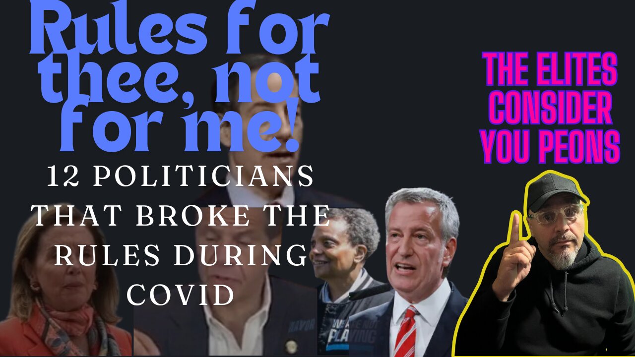 Rules for thee...a reminder to what politcians did during covid