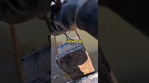 Giant Concrete Block Found Weighing Something Down While Magnet Fishing! #magnetfishing