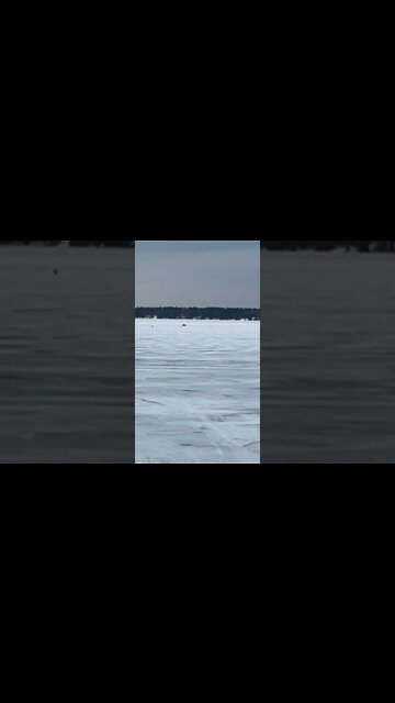 Wind sled on Lake Superior between Bayfield and Madeline Island. #bayfieldwi