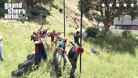 GTA 5 - Michael And Friends FIVE STAR MARKSMAN RIFLE MK II COP BATTLE! (GTA V Funny Moments)