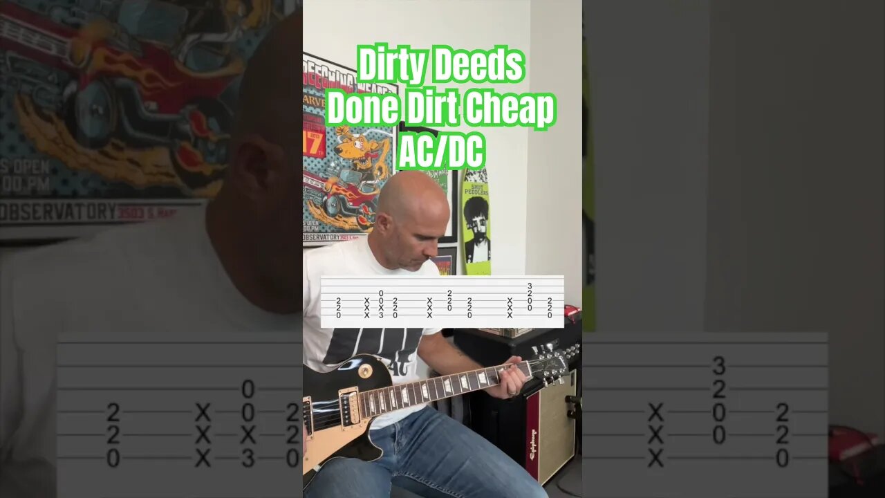 Dirty Deeds Done Dirt Cheap AC/DC Guitar Lesson + Tutorial #acdc #guitar #angusyoung #lesson