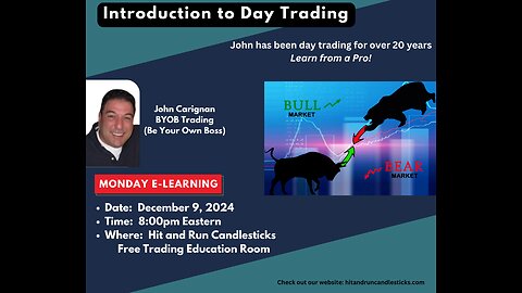 December 9th, 2024 BYOB An Introduction To Day Trading. For educational purposes only.