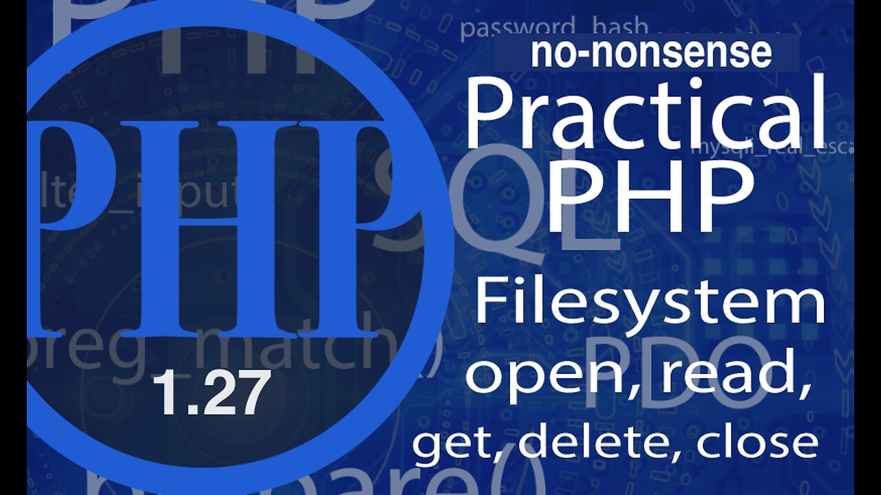 video #27 - Advance PHP | Filesystem