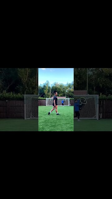 FOOTBALL TRICK-SHOT WITH MY SISTER 🎯⚽️✨ #Shorts