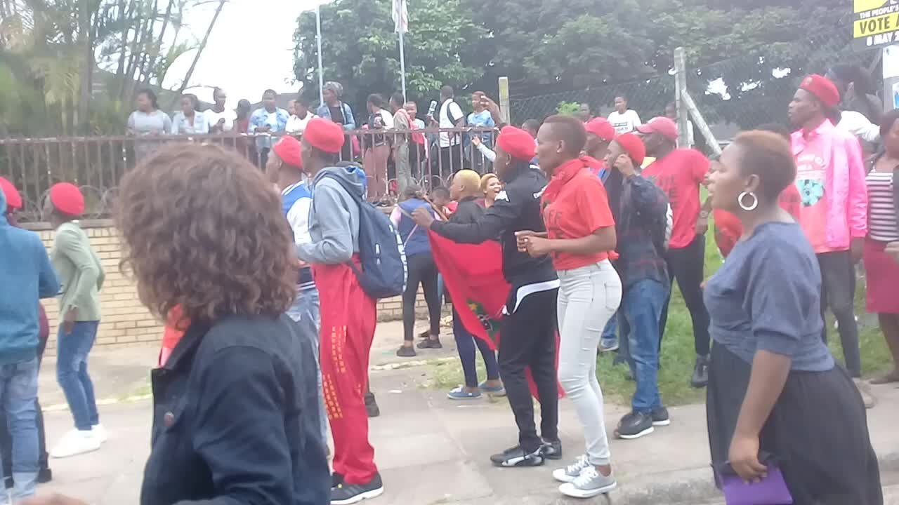 SOUTH AFRICA - Durban - EFF protest outside TVET college (Videos) (Y2E)