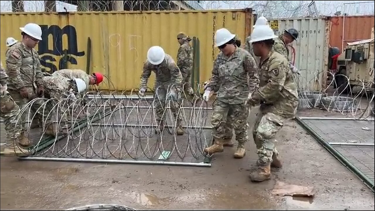 Texas national guard installing more constantine wire at border